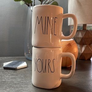 Rae Dunn “Yours” “Mine” coffee mugs set